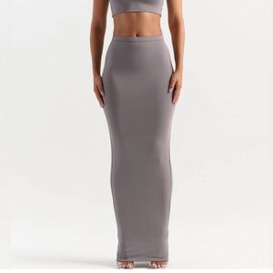 naked wardrobe Gray Maxi Pencil Skirt